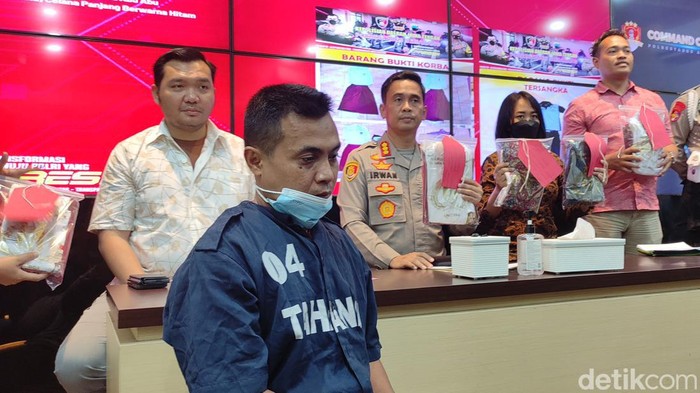 Polrestabes Semarang jumpa pers kasus pencabulan siswi SD, Jumat (20/1/2023).