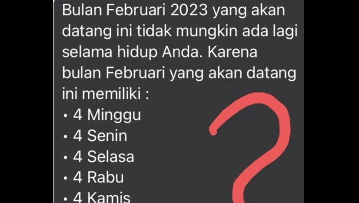 Viral Bulan Februari mirip 2023 hanya terjadi setiap 823 tahun sekali. Faktanya tidak demikian.