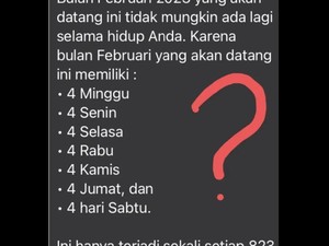Viral Bulan Februari 2023 Terjadi 823 Tahun Sekali, Benarkah?