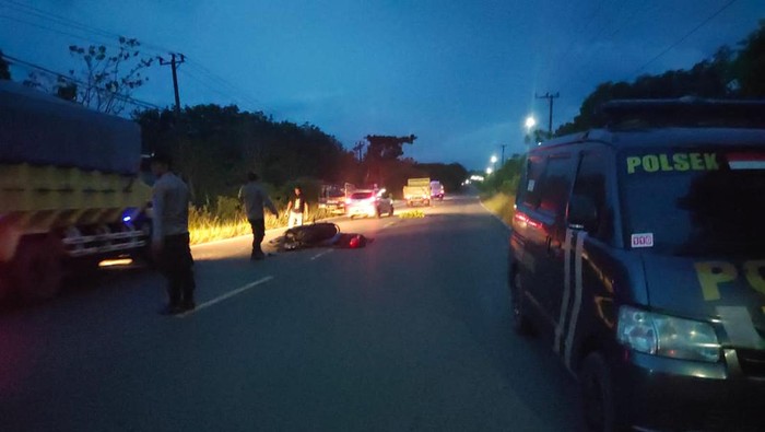 Lokasi pria di Kalsel tewas usai menabrak kerbau.