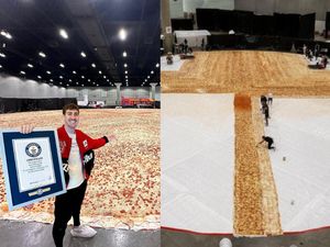 Pecah Rekor! Pizza Hut Bikin Pizza Terbesar di Dunia Berisi 68 Ribu Potong