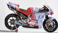 Menariknya ada Gresini Racing masih mendapatkan beberapa sponsor dari Indonesia. Di area samping ada logo Aspira dan Federal Oil. Foto: Gresini Racing