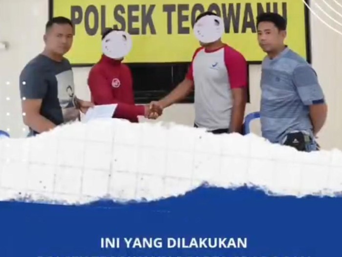 Kedua belah pihak bersepakat damai di Mapolsek Tegowanu, Grobogan.