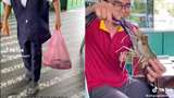 Kocak! Murid Ini Beri Udang Galah Hidup untuk Gurunya