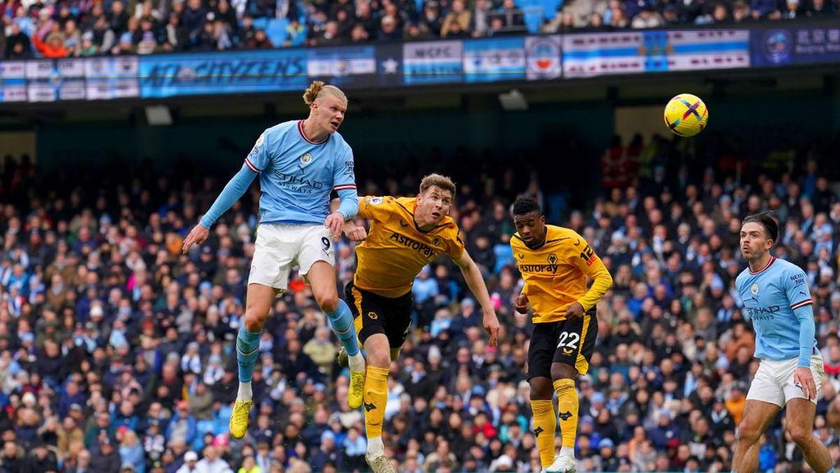 Erling Haaland bawa Man City ungguli Wolves 1-0 di babak pertama (PA Images via Getty Images/Martin Rickett - PA Images)