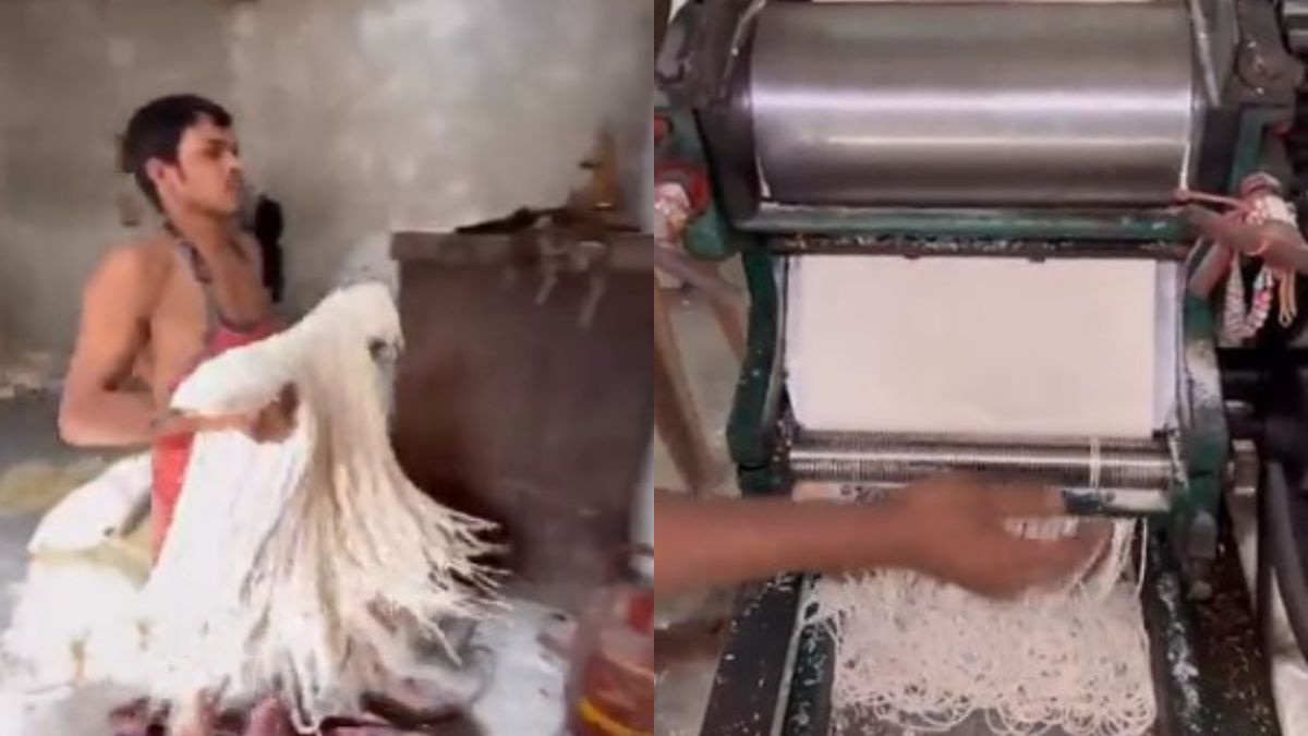 Video mie yang dibuat di pabrik ini menjadi viral dan netizen kaget saat memakan mie tersebut.
