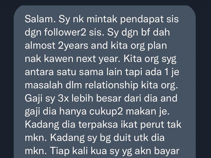 Curhat wanita di Twitter jadi sorotan warganet. Curhat wanita di Twitter jadi sorotan warganet.