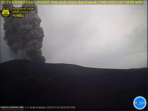 Gunung Anak Krakatau Sudah 7 Kali Erupsi Pagi Ini