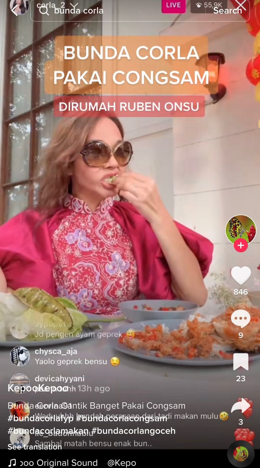 Imlek di Rumah Ruben Onsu, Bunda Corla Makan Pete dan Diberi Lapis Legit
