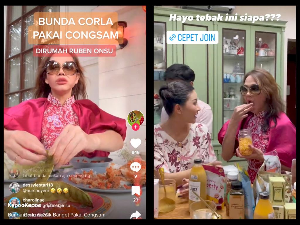 Imlek di Rumah Ruben Onsu, Bunda Corla Makan Pete dan Diberi Lapis Legit