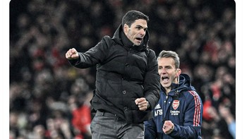 Arsenal sudah 13 kali tanpa kalah di Liga Inggris. Foto: Twitter