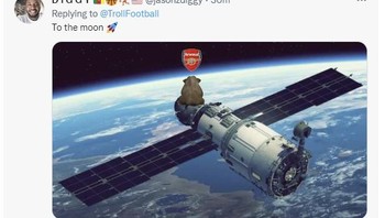 Arsenal to the moon. Foto: Twitter