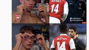 Nketiah disamakan dengan Henry. Foto: Twitter