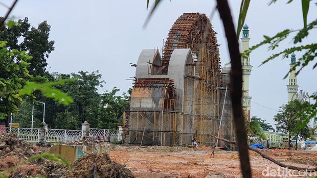 Areal kolam renang Kalinjuhang di Pekanbaru, Riau (Raja Adil Siregar/detikSumut)