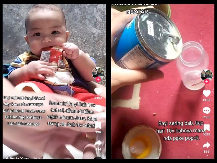 Cekoki bayi dengan makanan dan minuman tak lazim