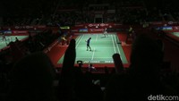 Laga Christian Adinata Vs Mithun Manjunath digelar di di Istora, Jakarta, Selasa (24/1/2023).