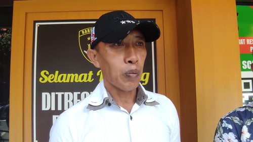 I Ketut Sudiarta Antara (52), korban investasi bodong PT Dana Oil Konsorsium (DOK) melapor ke Polda Bali, Selasa (24/1/2023).