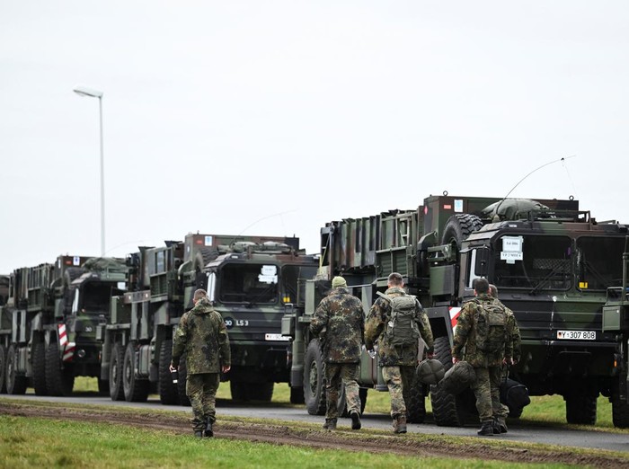A general view of a mobile defence surface-to-air missile system, Patriot, before it is transported to Poland from Gnoien, Germany January 23, 2023. REUTERS/Annegret Hilse