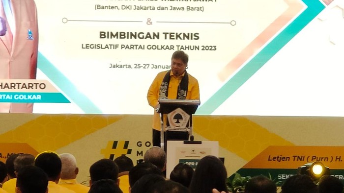 Rakornis Partai Golkar digelar di Hotel Red Top, Jakarta Pusat, Rabu (25/1/2023), dihadiri langsung oleh Ketua Umum Golkar Airilangga Hartarto.