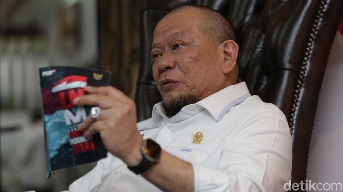 Ketua DPD RI AA Lanyalla Mahmud Mattalitti saat wawancara khusus bersama detikcom.