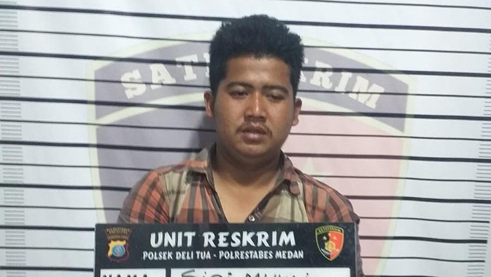Pelaku pencurian sepeda motor milik keluarga sendiri di Medan. (Foto: Istimewa)