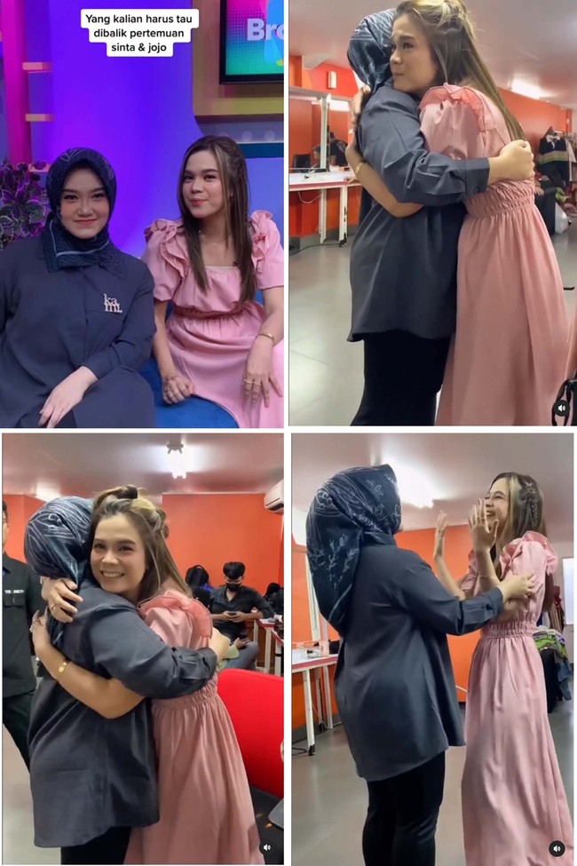Setelah kepopuleran karena Keong Racun memudar, Sinta dan Jojo jarang bertemu. Kini setelah 13 tahun berlalu, keduanya reuni dalam program acara televisi Brownis dan Pagi-Pagi Ambyar, Trans Tv. Sinta membagikan momen haru saat keduanya pertama kali bertemu. Yang kalian harus tahu dibalik pertemuan Sinta dan Jojo. Akhirnya setelah 13 tahun berpisah😭 #sintajojo, tulis Sinta. Foto: Dok. Instagram @sisisinta.