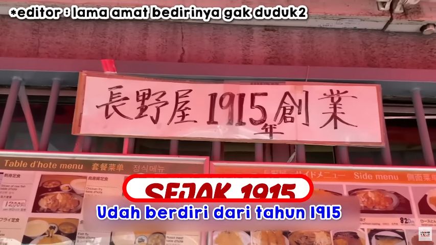 Restoran Naganoya berusia 108 tahun, berdiri sejak 1915 di Shinjuku, Jepang.