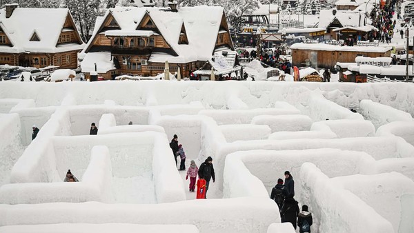 Pemrakarsa dibuatnya labirin es raksasa ini adalah Arthur Haber, seorang desainer dari Polandia. Dia mengatakan proyek ini sebenarnya sudah dimulai sejak bulan November, namun sempat terhenti sebentar di Bulan Desember karena esnya mencair, dan dilanjutkan di bulan Januari ini.  