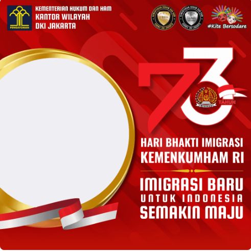 Twibbon Hari Bhakti Imigrasi 2023 dapat digunakan pada tanggal 26 Januari. Tema Hari Bhakti Imigrasi 2023 adalah 'Imigrasi Baru Untuk Indonesia Semakin Maju'.