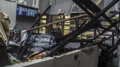 Begini Kondisi Gedung SDM Polda Kalsel Usai Terbakar