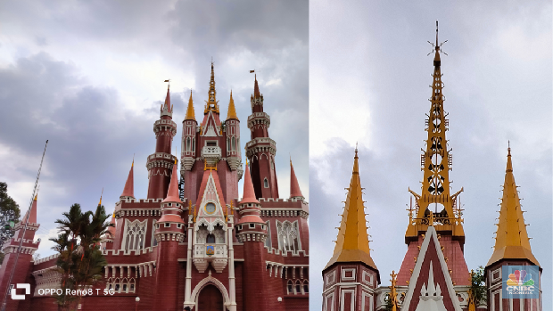 Hasil foto Oppo Reno 8T 5G (kiri) dan hasil crop-nya (kanan)