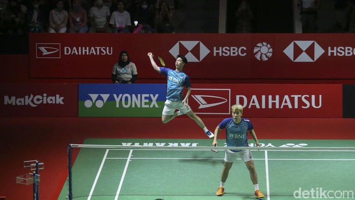 Langkah Marcus Fernaldi Gideon/Kevin Sanjaya Sukamuljo terhenti di babak 16 besar Indonesia Masters 2023.
