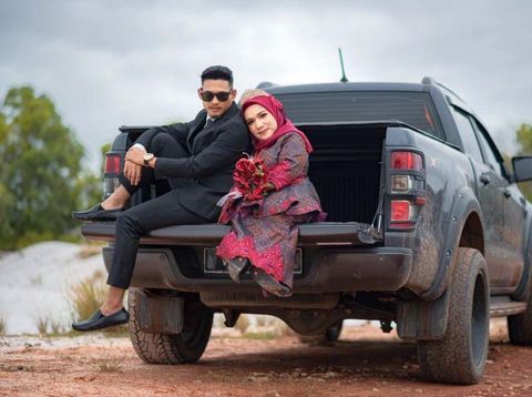 Pasangan viral di media sosial, Muhammad Nashrul dan Nurul Anis Natasya.
