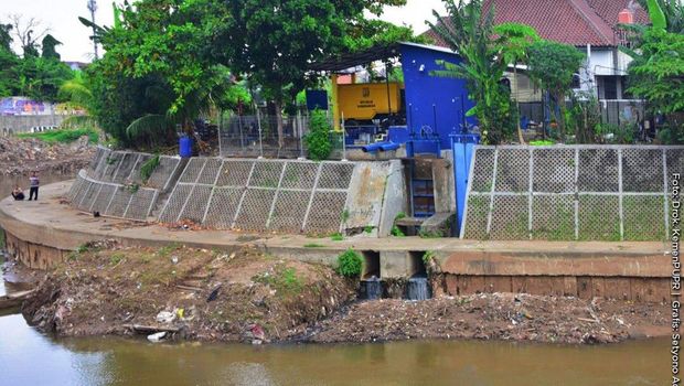 Pembangunan Sudetan Sungai Ciliwung ke Kanal Banjir Timur (BKT). (Dok. Kementrian PUPR)