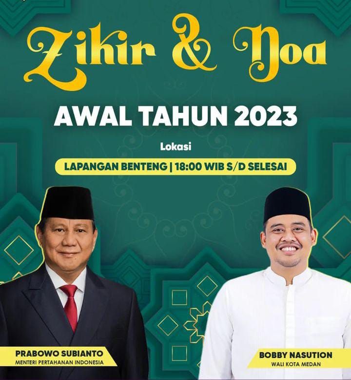 Poster acara doa bersama Prabowo di Medan
