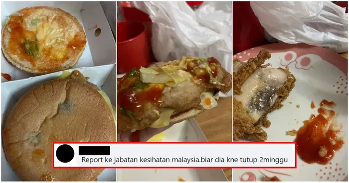 Wanita beli burger di restoran fast food tapi burgernya berjamur