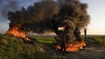 Asap Hitam Pejuang Palestina Lawan Pasukan Israel di Tepi Barat