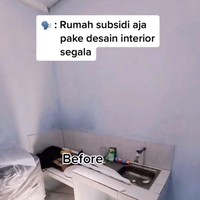 Ialah Putri yang viral lewat akun TikTok @rrputtri karena memutuskan untuk menggunakan jasa desain interior saat merenovasi rumah subsidi miliknya. Putri menunjukkan penampakan dapur rumahnya sebelum direnovasi. Foto: Dok. TikTok @rrputtri.