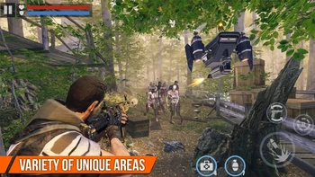 Zombie Game: Dead Target mengambil latar waktu yang cukup modern, yakni tahun 2040. Saat itulah kiamat zombie dimulai, dan sebuah tim penembak jitu disewa untuk menuju ke peperangan. Foto: (Google Play Store).
