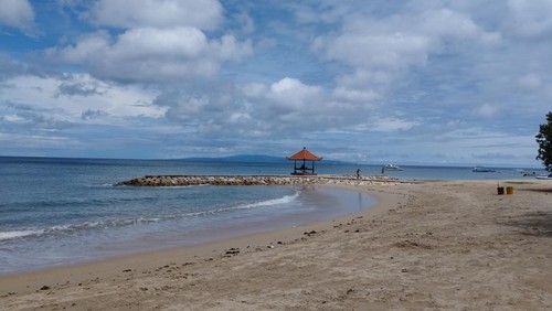 Pantai Bangsal di Sanur, Denpasar, Bali. (Foto: Nuranda Indrajaya/detikBali)