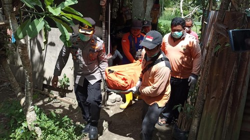 Pria paruh baya asal Malang, Jawa Timur, ditemukan tak bernyawa di sebuah gubuk di Subak Abian Saang, Samplangan, Gianyar.