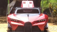 Replika Bugatti Vision GT di Bangkalan saat sudah jadi (potret depan)/Foto: Kamaluddin