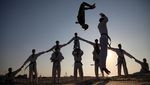 Semangat Anak-anak Gaza Latihan Taekwondo di Pinggir Pantai