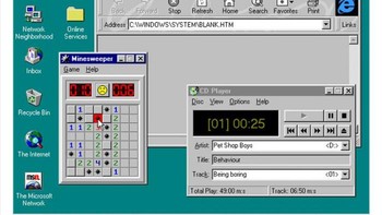 Begini tampilan Windows 95. Foto: Twitter/RetroTechDreams