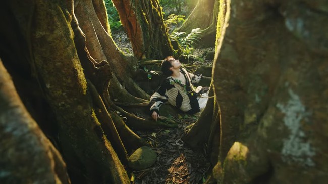Bali Botanical Garden juga dipilih menjadi lokasi syuting Sugar Rush Ride. Penggemar Indonesia mengenali lokasi tersebut karena solo shot Huening Kai dalam teasernya. Foto: dok. HYBE