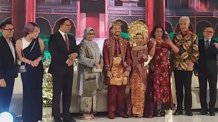 Ganjar dan Anies di Pernikahan Kiky Saputri (capture video ig Ganjar Pranowo)