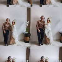 Didiet Maulana juga mengungkapkan konsep kebaya Kiky Saputri mengambil inspirasi model kerah kebaya Sunda dengan potongan yang menampilkan keanggunannya. Dengan selendang sutera berlipit beraksen serupa sayap-sayap perlambang Merak. Foto: Dok Didiet Maulana, Instagram Bennu Sorumba, Instagram @revalhairstylist, @thewhitejournals