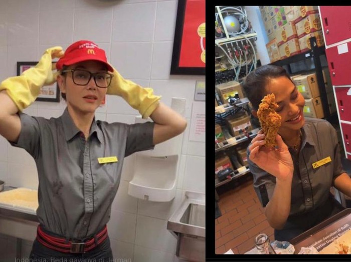 Bunda Corla Kerja di McDonald’s Jakarta, Goreng Ayam hingga Layani Pembeli