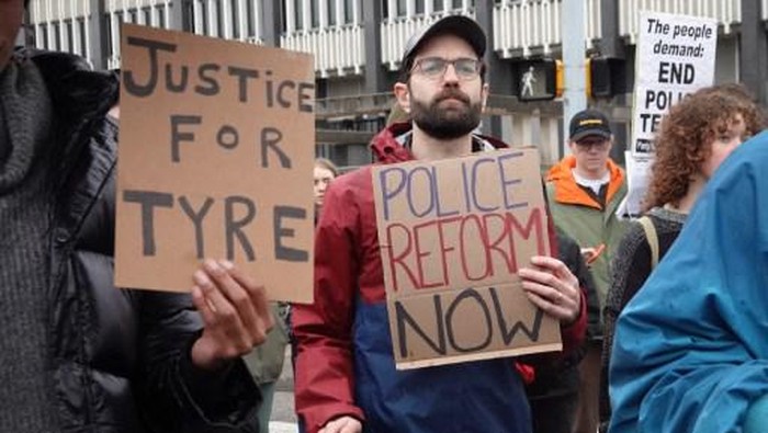 Demo buntut tewasnya Tyre Nichols (Getty Images via AFP/SCOTT OLSON)