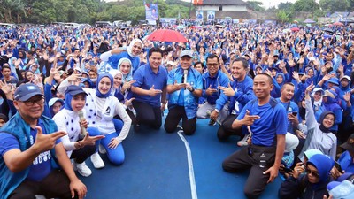 Erick Thohir Hadiri Senam Sehat PAN di Depok